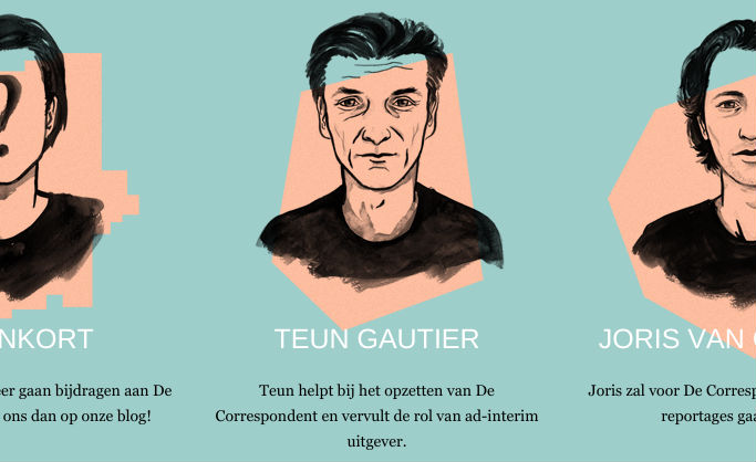 Toen de website van De Correspondent oline ging werd Teun Gautier vermeld als adviseur en ad-interim uitgever.