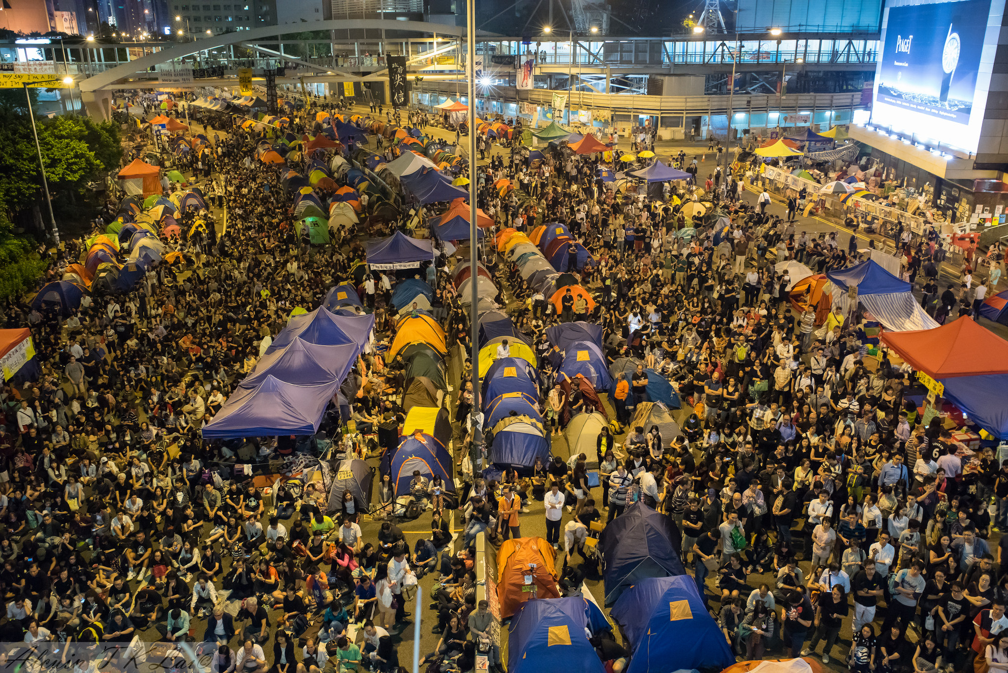 De paraplu revolutie in Hong Kong - foto: alcuin lai/flickr/cc