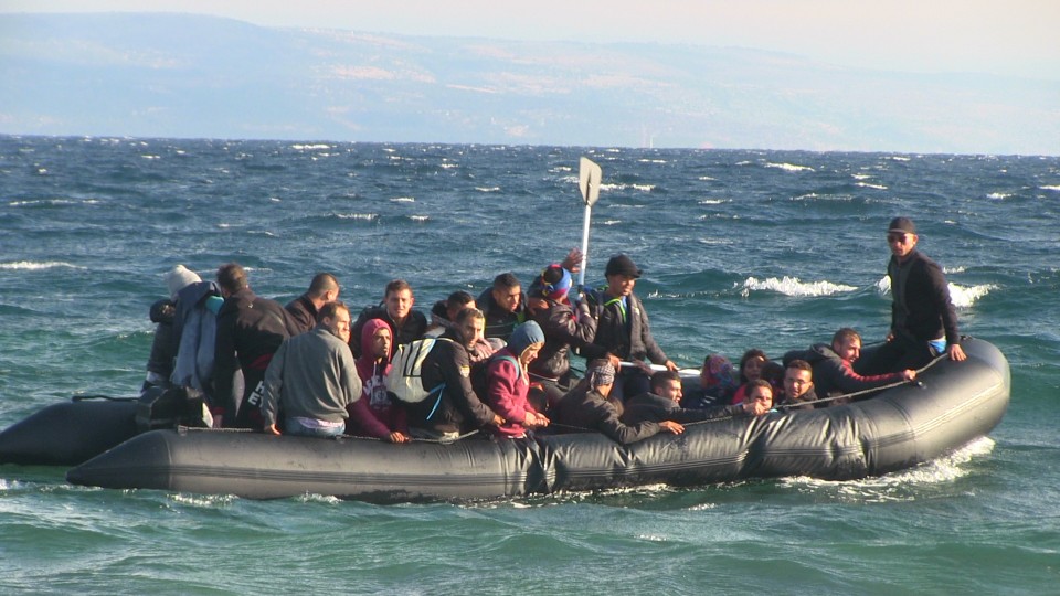 Volop kansen om het filmen in 360° te oefenen: de ene na de andere boot met vluchtelingen arriveert op Lesbos. Foto: Hans Jaap Melissen.